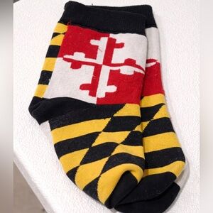 Kids Toddler Socks in Red, Yellow & Black Maryland Flag Design